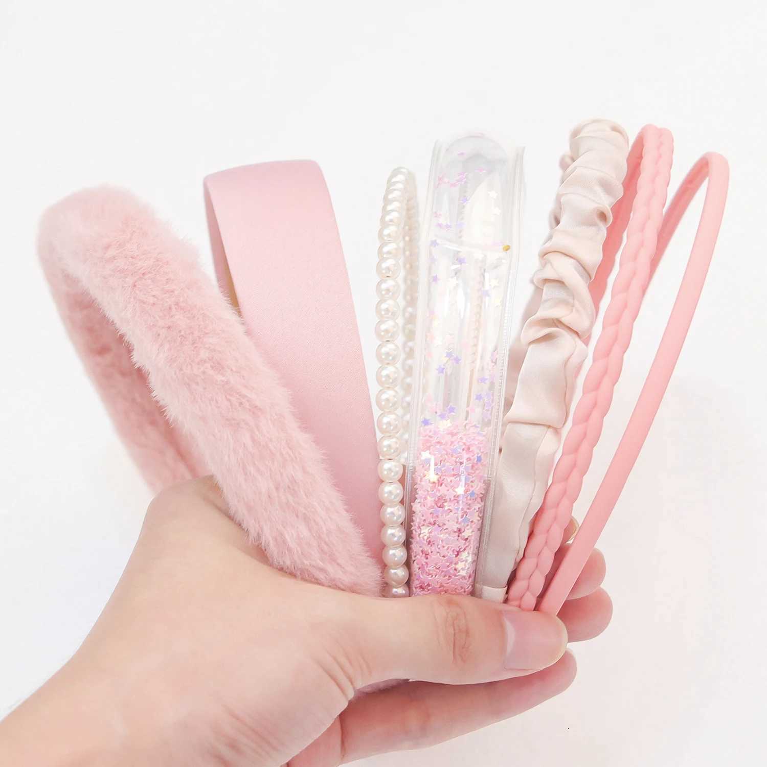 7pcs Set Fashion Bands for Girls Pearl Hair Bands Versatile Simple Hairband Hair Hoop Hair Accessories Wear X250812