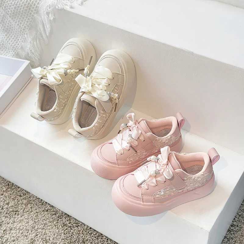 2025 Autumn New Girl Sleek Pink Sneakers All-match Kid Fashion Sequined Board Shoes Womens Shoes XJ250812