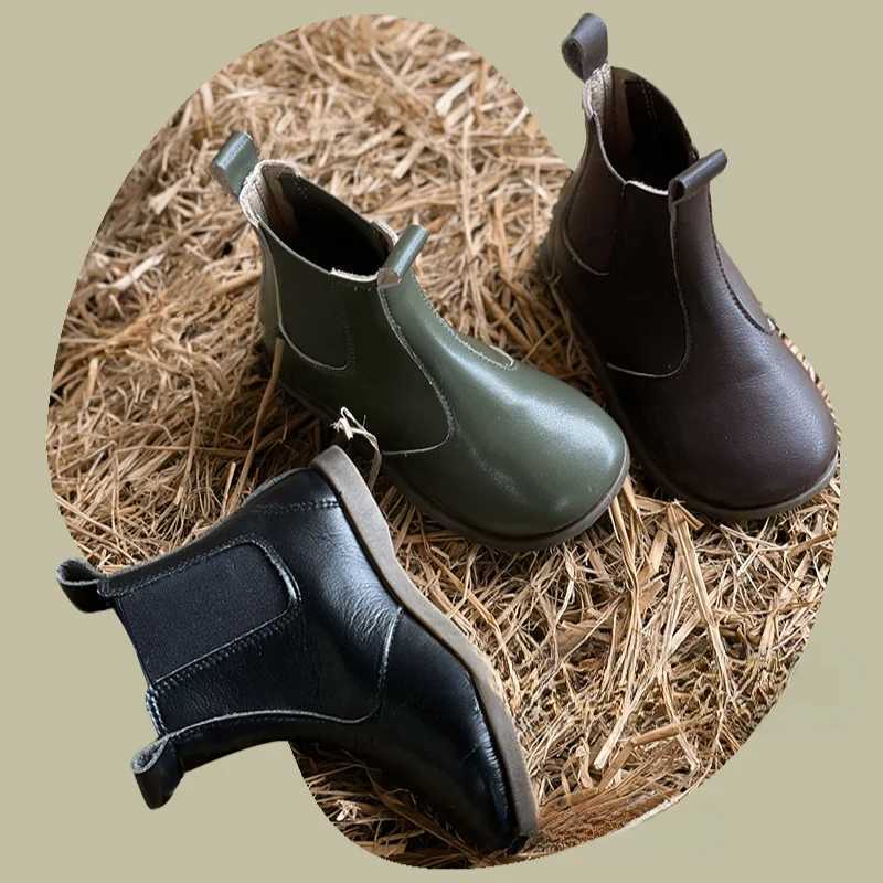 Children Boot Chelsea Leather Boots Soft Sole Kids Shoe for Girl Winter Shoe for Boy Platform Boot Ankle Boots Girl Shoes 2024 XJ250812
