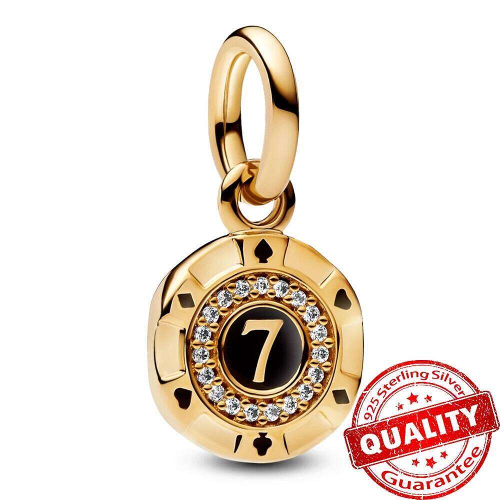 2025 New summer Gorgeous Sterling Silver Stones & Enamel Clip Beads & Seahorse Dangle Charm Fits Bracelet For Women Gold Necklace Pendant