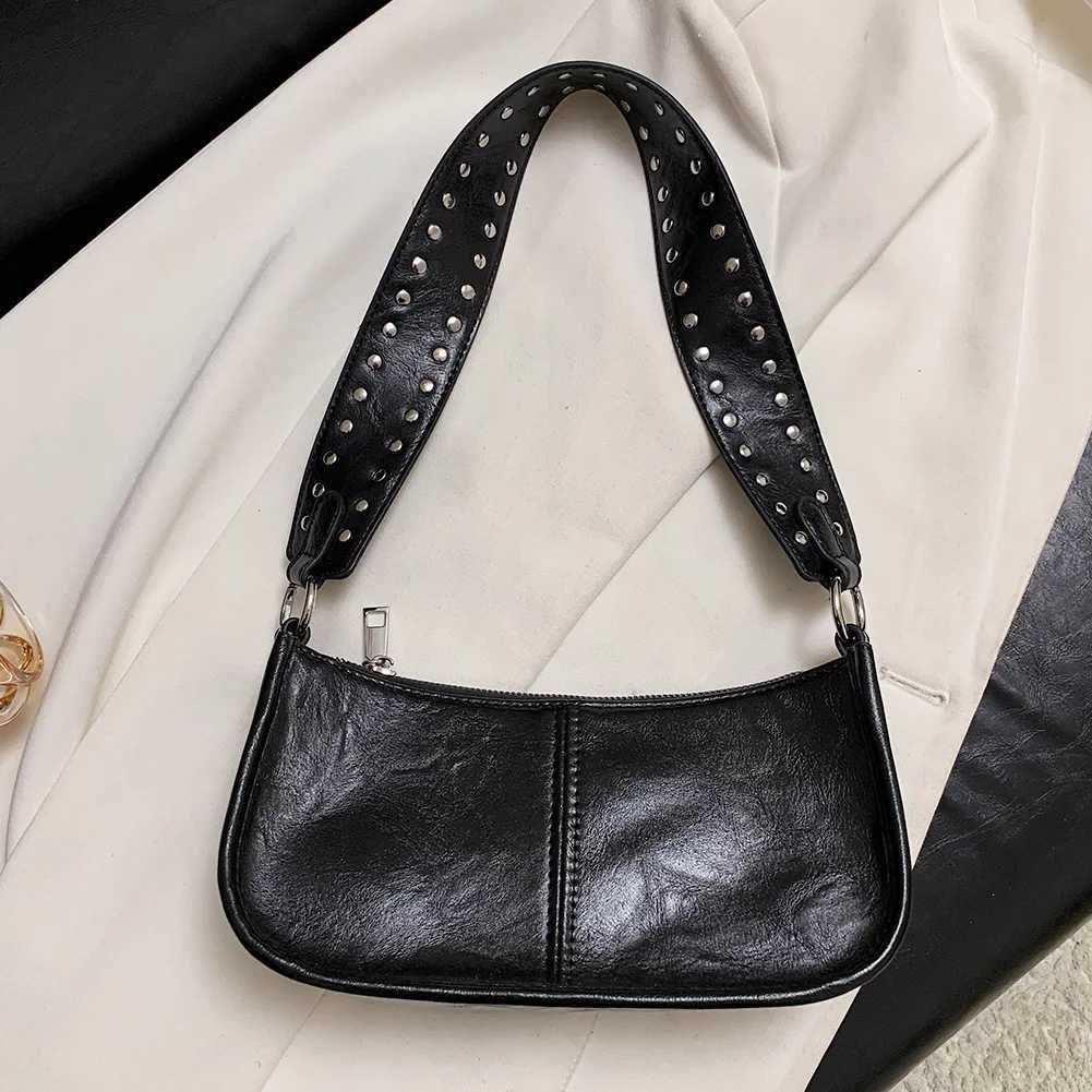 Vintage PU Leather Bag for Women Shoulder Bag Zipper Underarm Bag with Adjustable Strap Y2K Hobo Crossbody Sling Stylish Purse Z250812