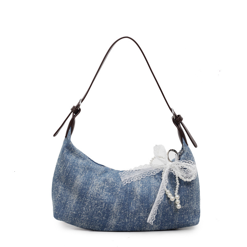 2025 autumn new women's shoulder bag retro niche denim bag new casual commuting shoulder bag armpit handbag designer bag women's crossbody b