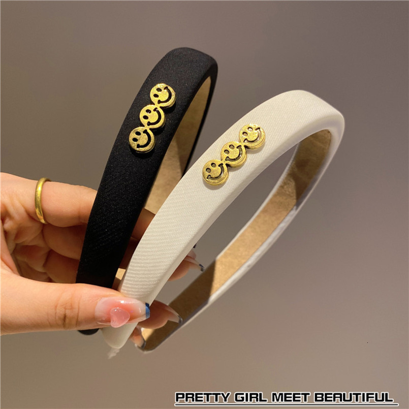 Smiley Letter Twill Fabric French Style Hairband Internet Celebrity New Face Washing Hair Clip Press Headband