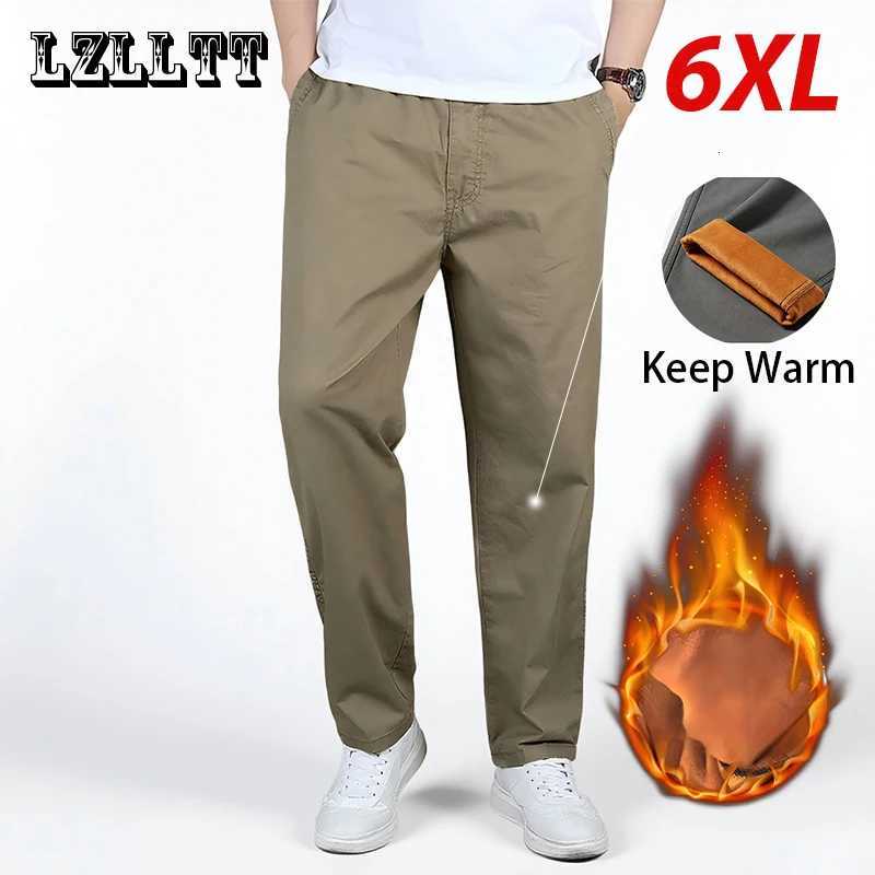 6XL Winter Men Fleece Jogger Pants Mens Cargo Pants Mens Sports Sweatpants Thickened Style Trousers Pants Large Size X250812