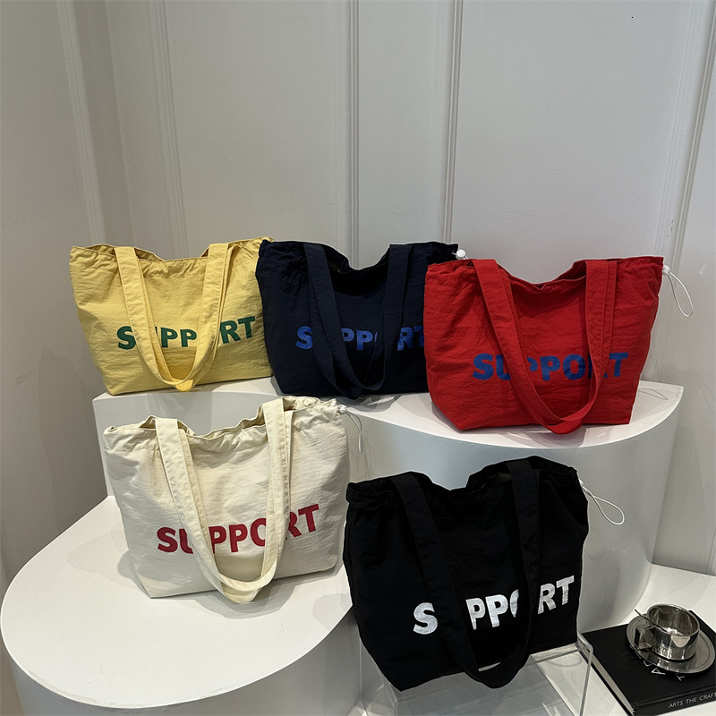 Lazy Style Printed Korean Candy Color Autumn Large Capacity Canvas Letter Trendy Underarm Handbag Shoulder Tote Women s Bag ddmymarket