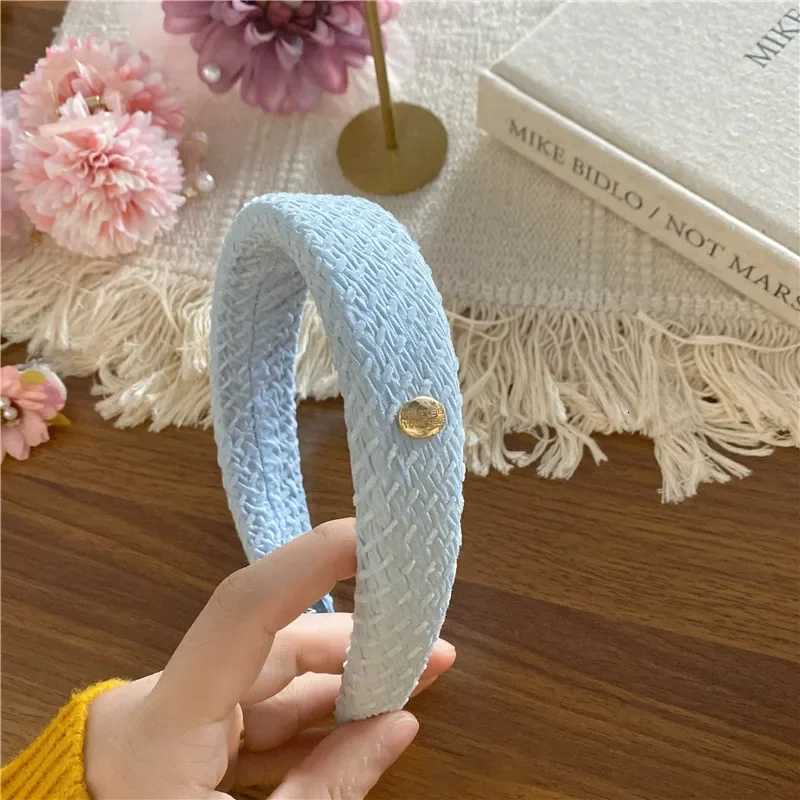 New Sponge Band for Wen Elegant Gold Label Blue Wide Brimmed Hair Band Fashion Girl Face Wash Hair Hoop X250812
