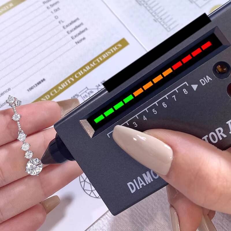 GRA 1CT Moissanite Diamond Unusual Long Hanging Dangle Drop Earring for Women 925 Sterling Silver Wedding Fine Jewelry Set