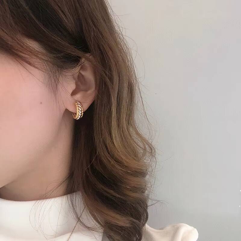 Luxury Fashion AU750 Pure 18K Gold Earrings Women Ladies Female Bridal Engagement Wedding Fine Jewelry Earrings Jewellery