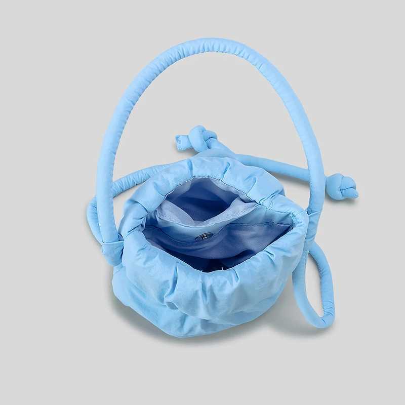 Fashion Ruched Small Puffer Bucket Bag Designer Padded Women Shoulder Bags Casual Nylon Crossboody Bag Cute Small Phone Purses Z250812