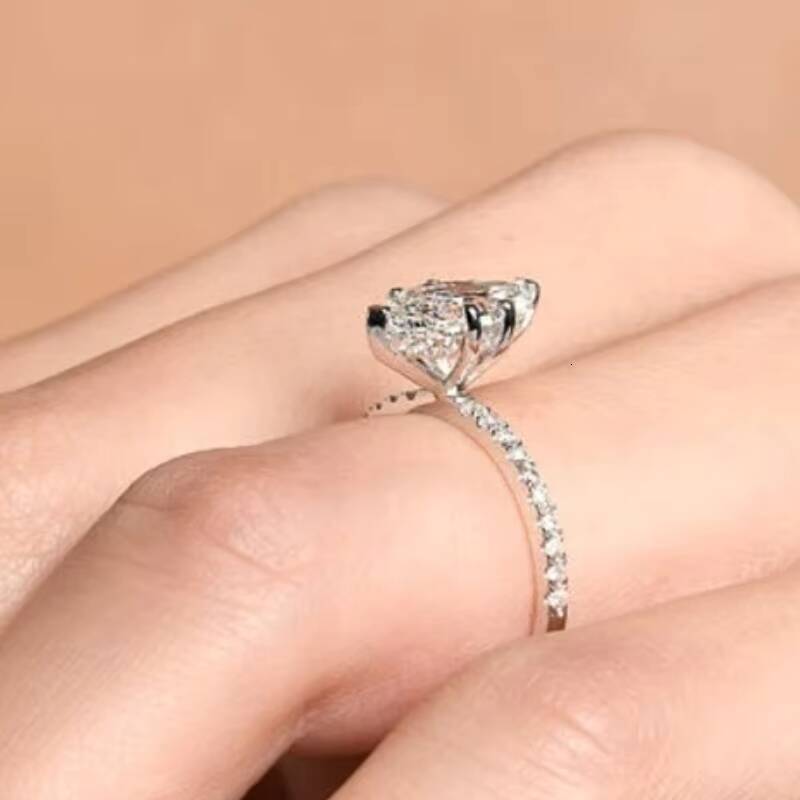 with IGI Gia Certified CVD HPHT Lab Created Grown Diamond Marquise Cut 18k Solid Gold Engagement Rings for Women Men