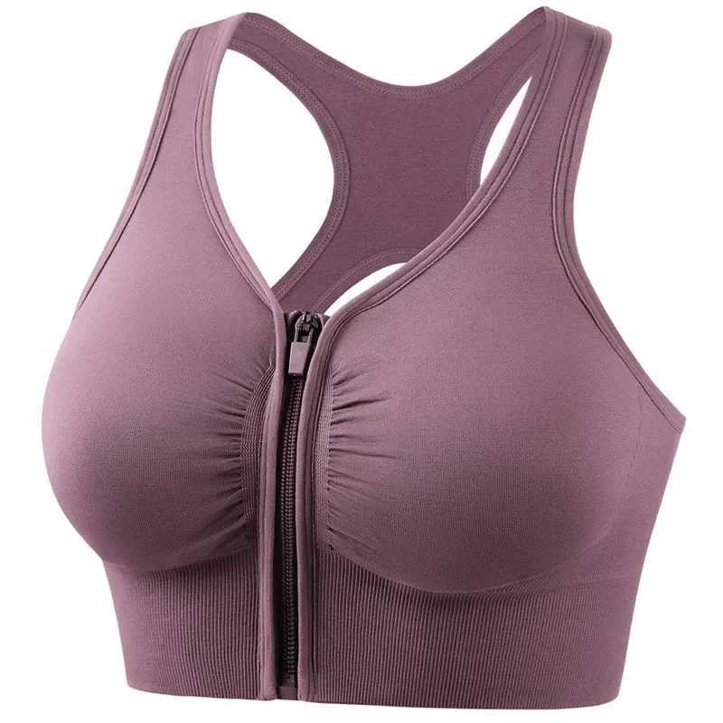 Hollow Sports Bras Front Zipper Push Up Wireless Bra For Women Shock-proof Running Vest Underwear Plus Size Lingerie Z250812