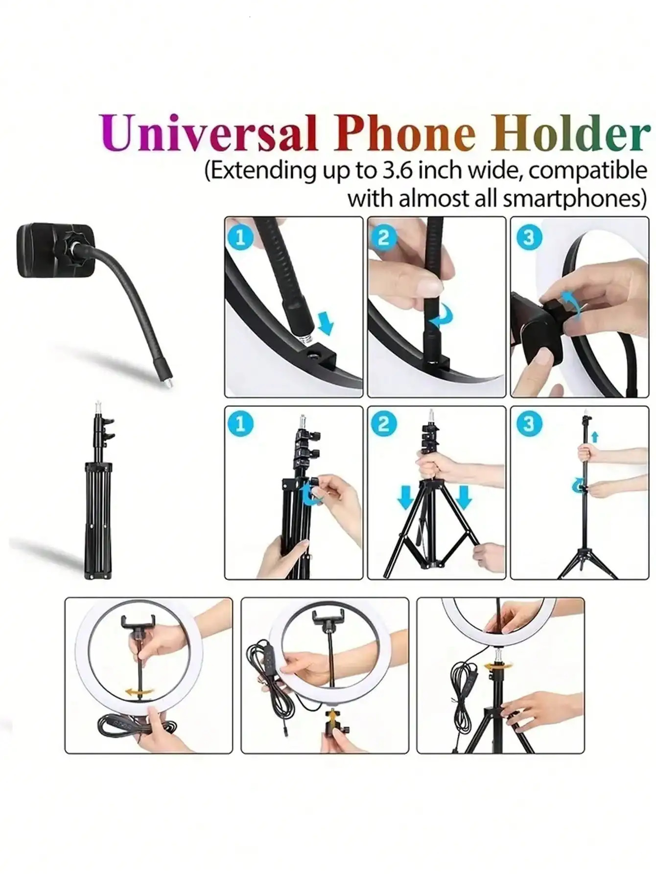 12inch ring light tripod USB Remote Ring Selfie Light With Tripod Illuminate Your Brilliance 250729