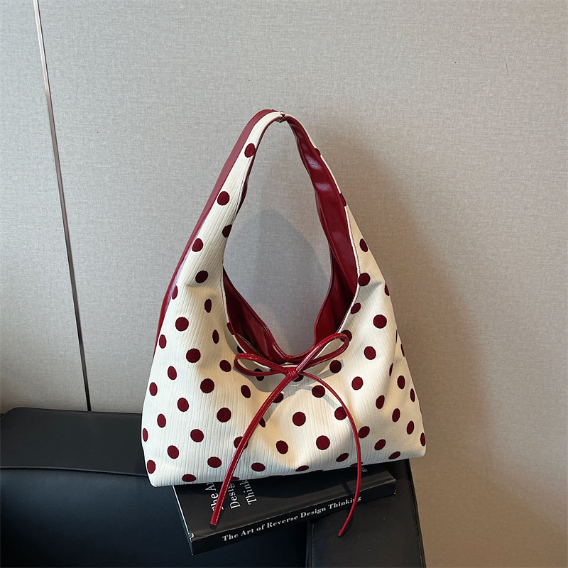 2025 Autumn New Women s Shoulder Bag bag Simple Bow Handbag New Fashion women s Dot Underarm Handbag Commuter Bag Autumn New Designer Bag