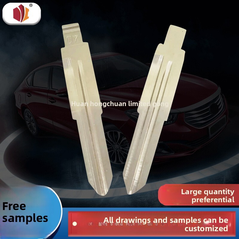 Folding New Remote Control Head Brass Key Blank Car Lock