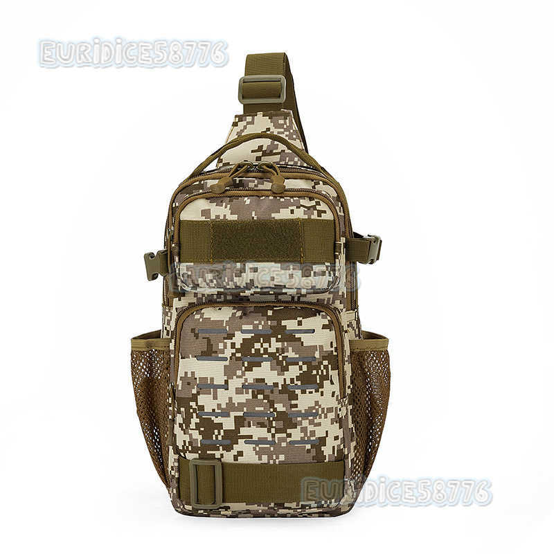 Camouflage Chest Bag for Men Outdoor Travel Single Shoulder Crossbody Bag Sports Cycling Bag Tactical Slingshot Small Backpack Multifunctional H250811