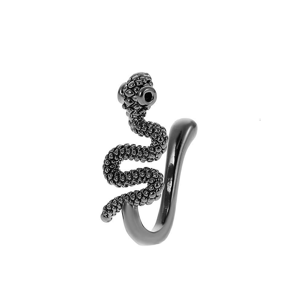Metal Non-Piercing U-Shaped Clip Snake-Shaped Fake Stud Nose Ring Body Piercing Jewelry for Men and Women