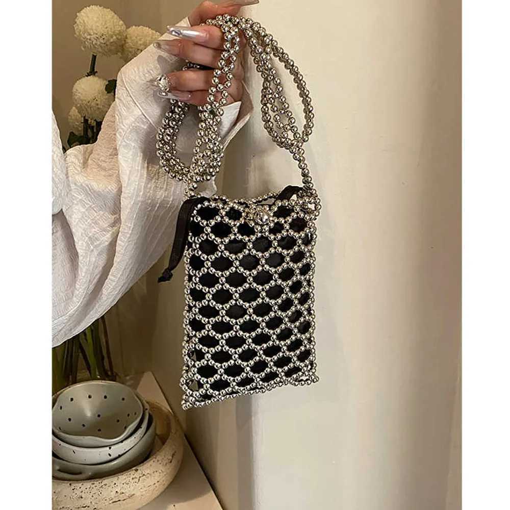 Pearl Bag Women Design Mini Phone Single Shoulder Bags Beading 2025 New Summer Chains Crossbody Bag for Wallet Daily Pack Z250812