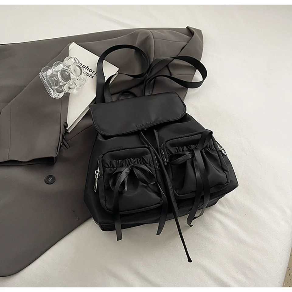 Fashionable Solid Color Backpack for Women Simple Versatile Large-Capacity Student Schoolbag Casual Commuter Bag Korean Niche Y250811