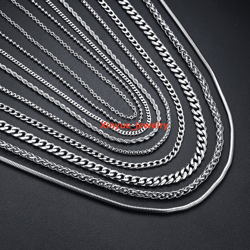 RINNTIN SC Wholesale 925 Silver Sterling Chain Men Necklace Jewelry Joya Plata Hip Hop Colar Cuban Cadena Custom Chain for Women