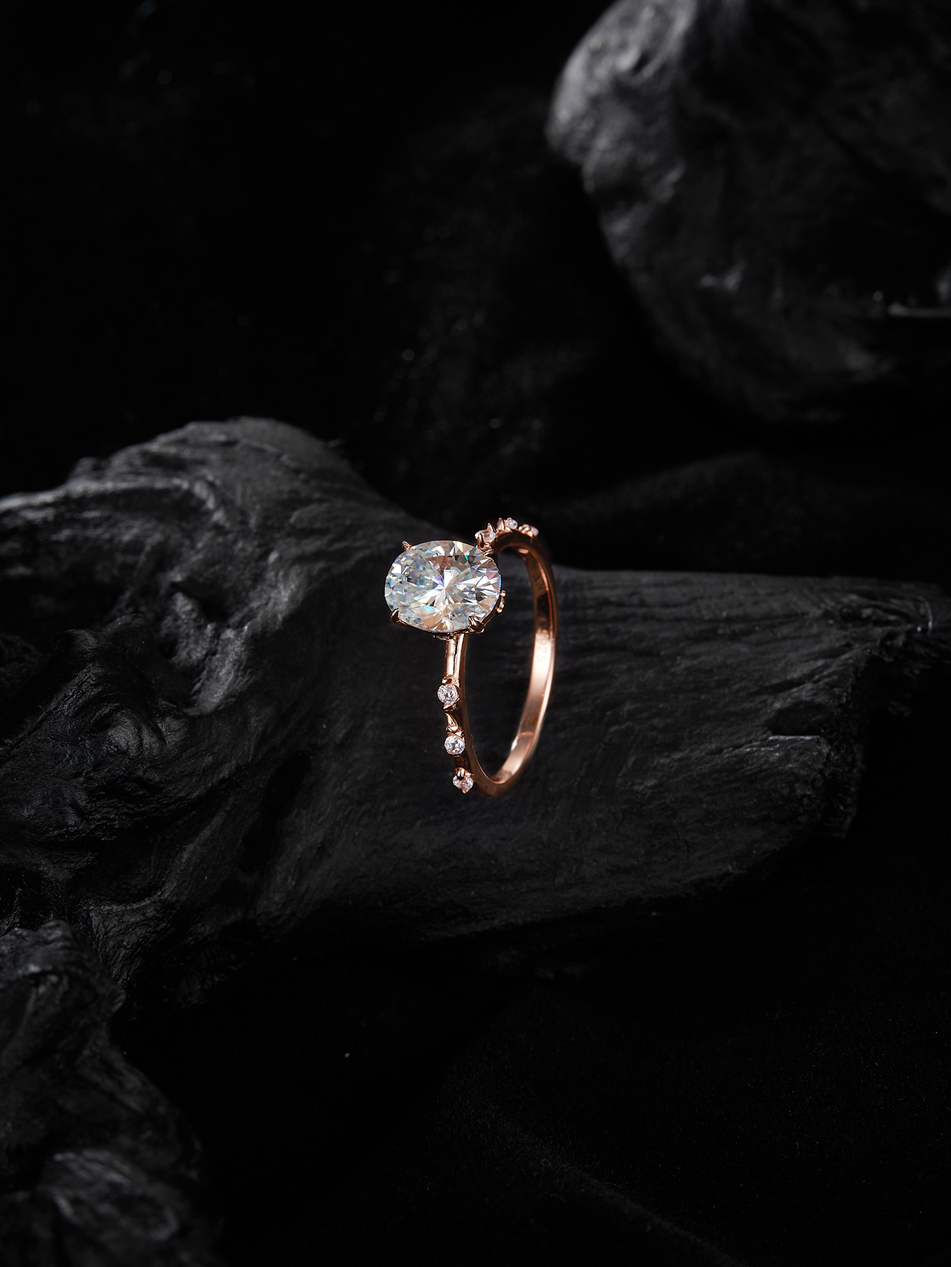 MT Engagement Wedding Oval Cut Moissanite Ring for Women Fashion 925 Sterling Silver Fine Jewelry Christmas Valentines Gift with GRA