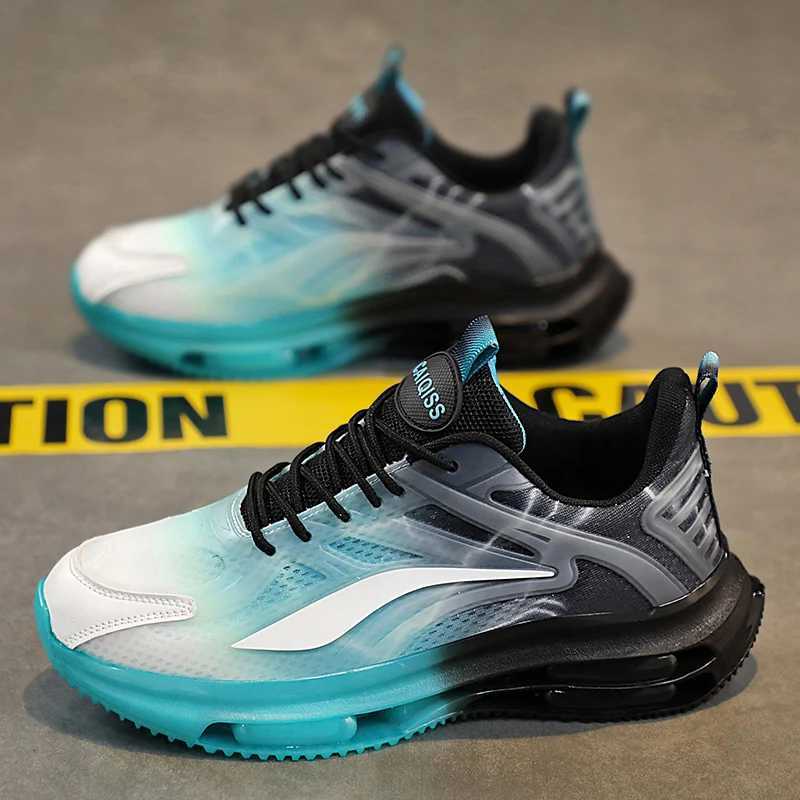 Mens Breathable Sports Shoes - Mesh Breathable Plaid Cushioning Running Shoes for Basketball Tennis and Casual Use Z250812