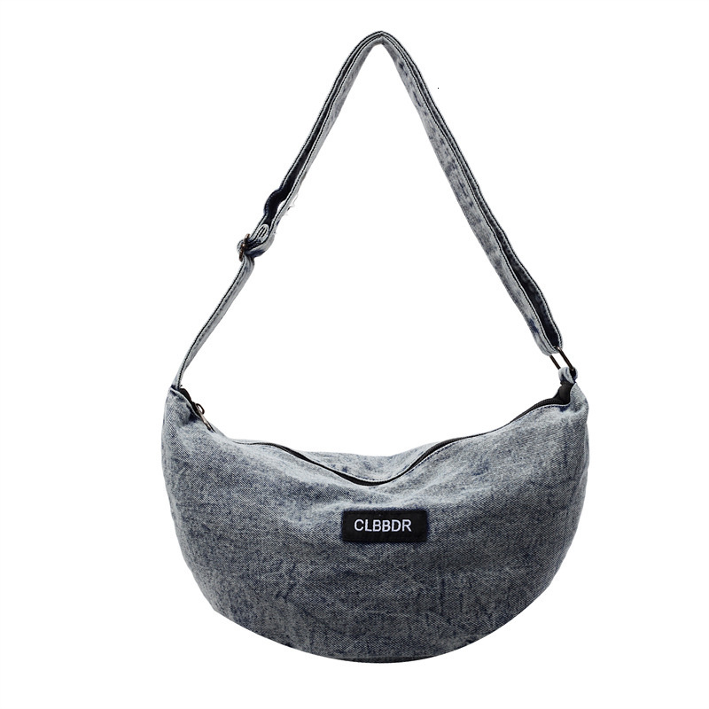 Korean Style Casual Denim for Women New Fashionable Versatile Crossbody Dumpling Single Shoulder Underarm Bag
