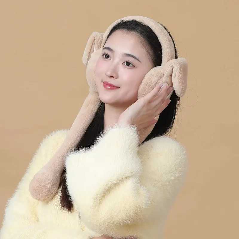 ute and Warm Wireless Ear Muffs for Women Kids Students Plush Earmuffs with Moving Ears Autumn Winter Outdoor Travel Earmuff XJ250812