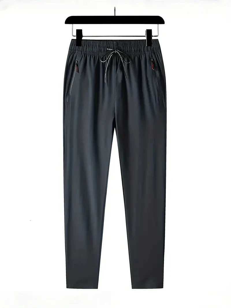 Plus Size 4XL 5XL Mens Casual Straight Pants Stretch Elastic Waist Jogger Korean Classic Blue Black Gray Mens Brand Trousers W250812