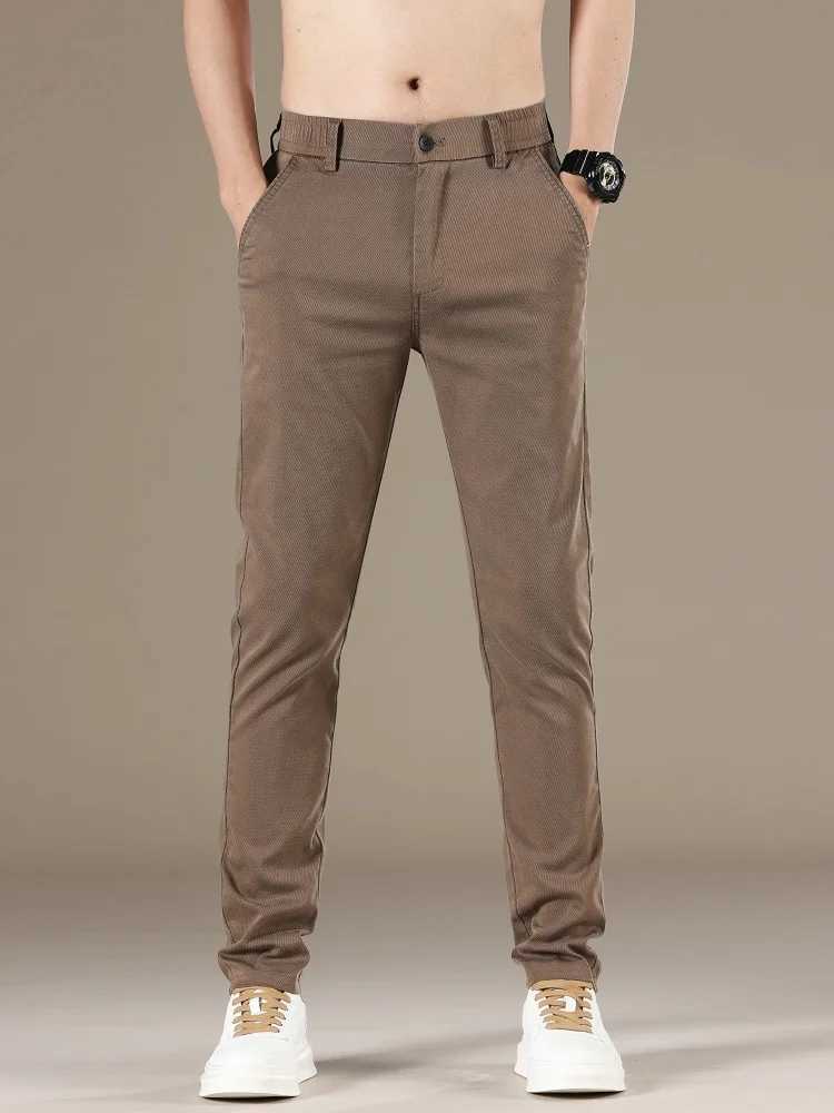 Straight Slim Fit Lyocell Mens Pants Twill Fabric Breathable Fashion Casual Pants Solid Color Spring Summer Business Trousers W250812