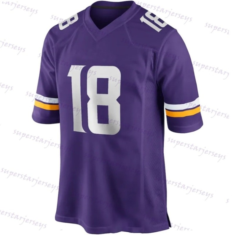 Custom Justin Jefferson Football Jersey McCarthy Hockenson Smith Embroidered Polyester Jersey333