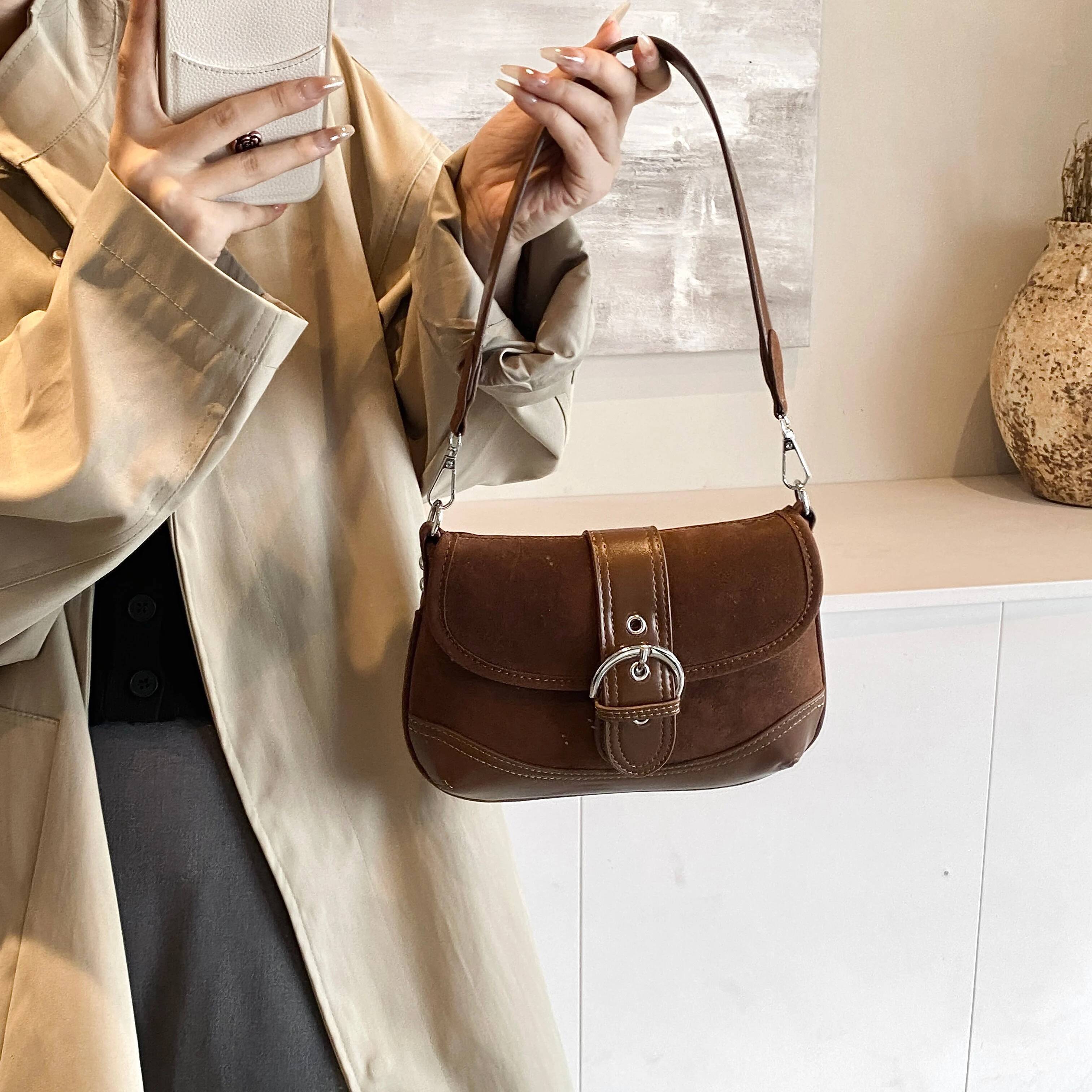 Niche texture fashion simple retro armpit frosted one-shoulder messenger bag high-quality