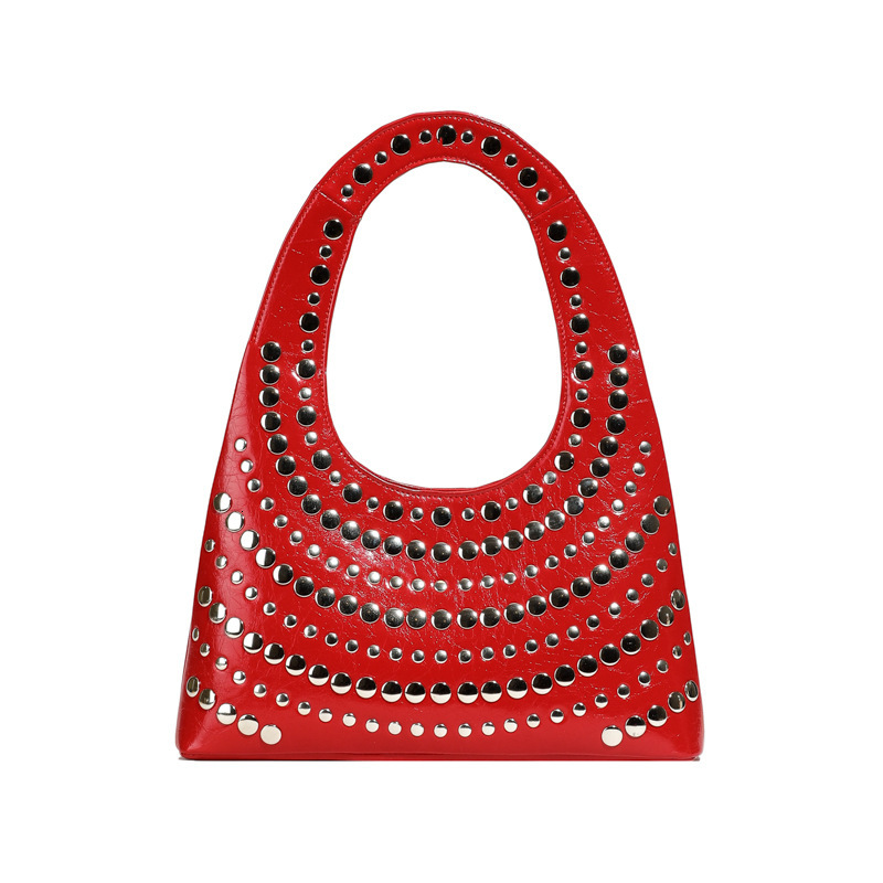 Punk Style Heavy Rivet Handbag Shoulder New Large Capacity Women's Underarm Bag