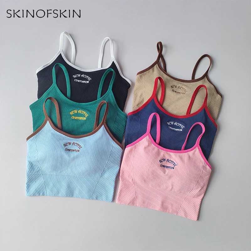 Color Blocking Small Suspender Sports Bra for Women Fixed Cup Fitness Bra Running Bra Acceleration Dry Training Outerwear Z250812