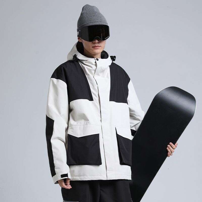 New ski men's snowboard windproof waterproof color splicing loose outdoor sports professional snow suit