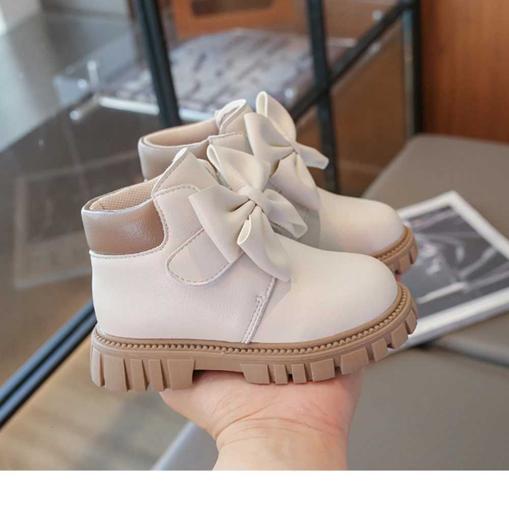 Girls Boots Bow Kids Fashion Buckle Cool Solid Color Toddler Girls Shoes Children Casual Boots Versatile Spring New Simple XJ250812