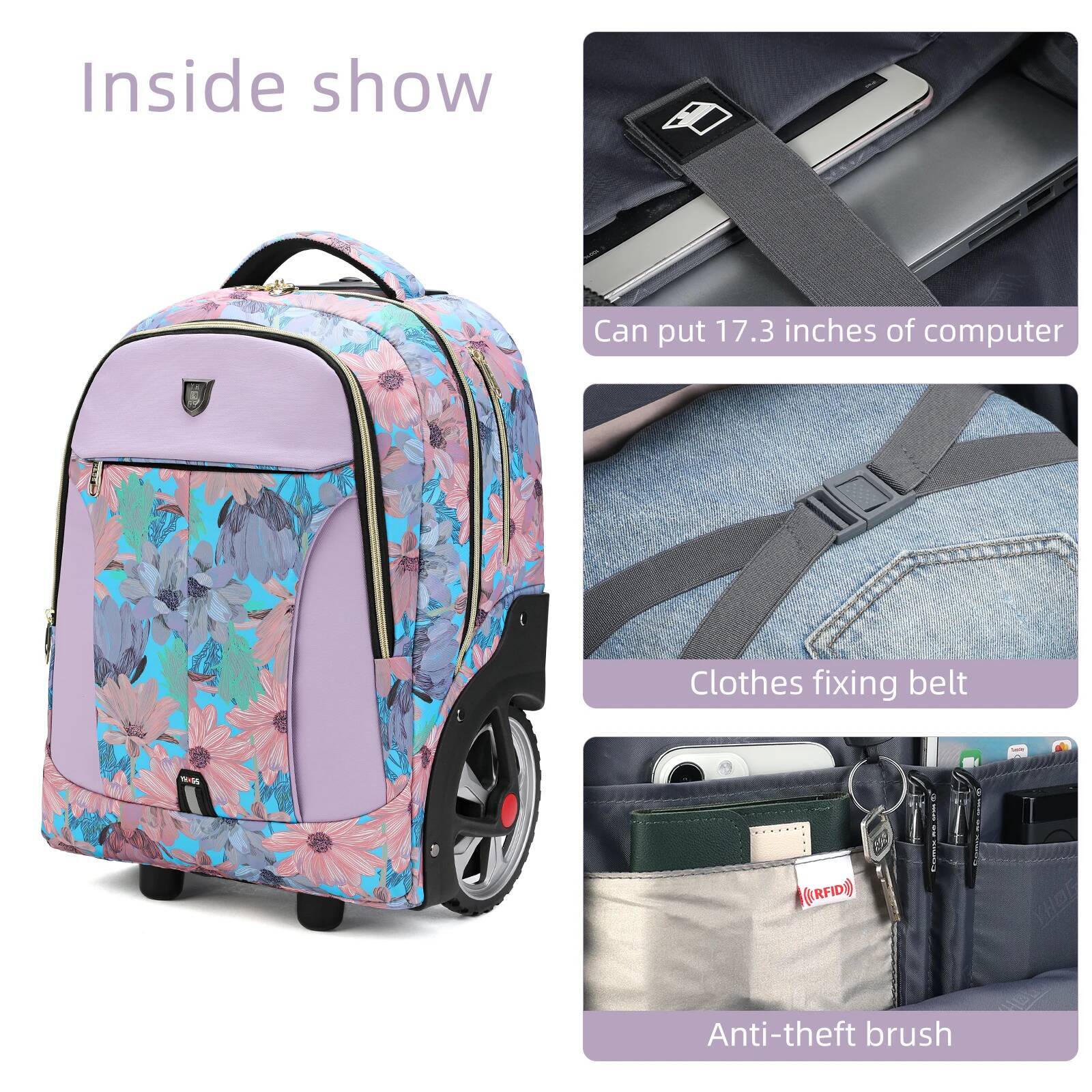 Suitcases Rolling Lage With Wheels Travel Large Capacity Trolley Bags Multifinonal Backpack Laptop Schoolbag high-quality