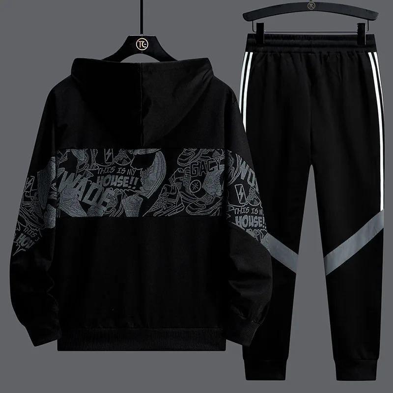 Spring Men Sportswear Tracksuit 2 Piece Running Sets Sports Suit JacketPant Sweatsuit Male Print Clothing Streetwear 250805