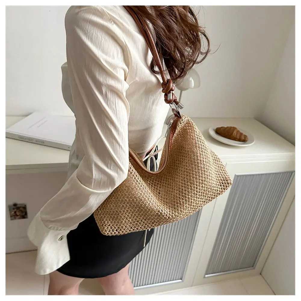 Rattan Straw Bag Cute Woven Handmade Braided Handbag Large Capacity Tote Bag for Ladies Z250812