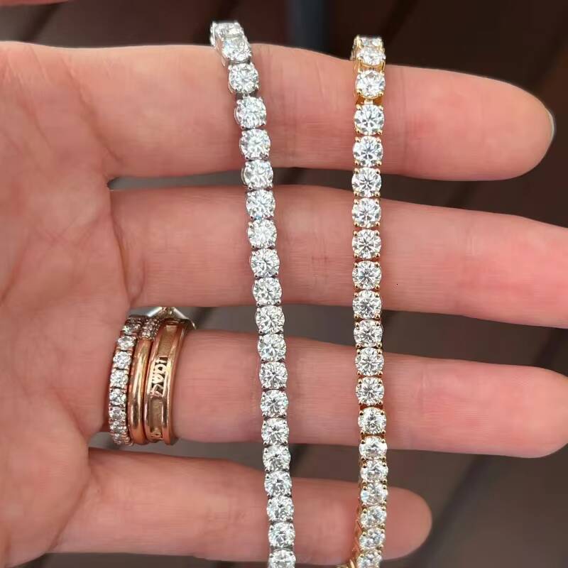 Diamond Tennis Bracelet 14K 18K Real Gold Diamond Necklaces Bracelets Lab Grown Diamond 3tcw Tennis Bracelet for Women