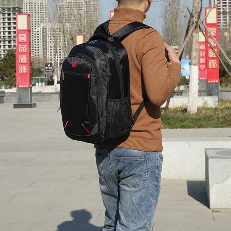 Large-capacity Student School Bag Casual Solid Color Backpack Material Oxford Men New Backpack Multi-functional Simple Bag W250812
