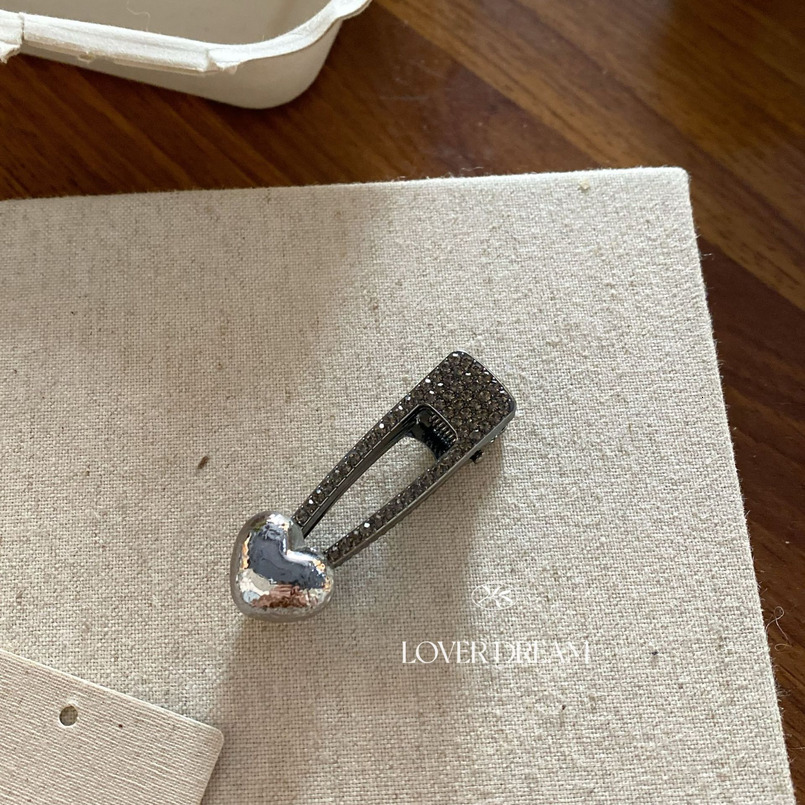 Korean INS Gun Black Heart Rhinestone High-end Duckbill Fashion Bangs Side Clip Hair Accessories