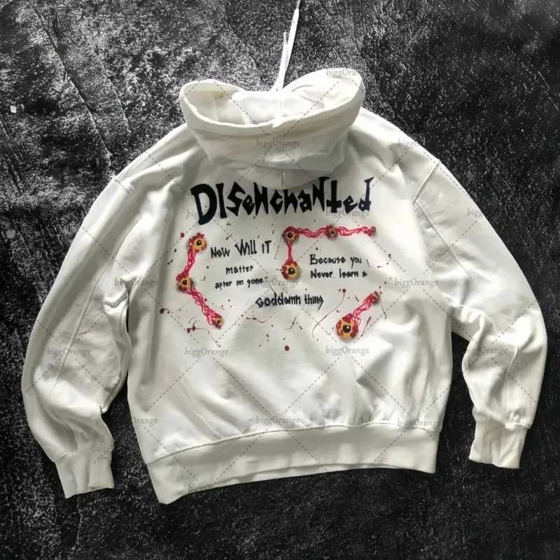 2025 Street Spoof Loose Letter Print Hoodie Hip-hop Punk Casual Clothing Men American Retro Fashion Oversized Sweatshirt Women Y250811