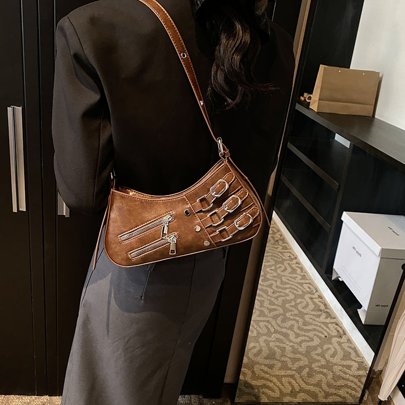 2025 autumn new women's shoulder bag chain strap niche design armpit bag fashionable commuting shoulder bag designer bag women's crossbody b