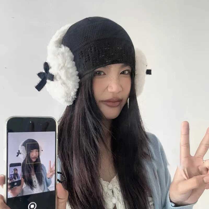 Women Bow Knot EarMuffs Kawaii Heart Fluffy Ear Muffs Cold Protection Women Ear Covers Thickened Plush Japanese JK Girls Earplugs XJ250812