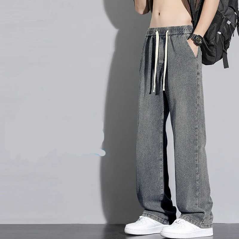 2025 Spring/Summer New Retro Mens Loose Jeans Korean Fashion Starry Sky Pattern Straight Tube Casual Pants Mens High Street Style W250812