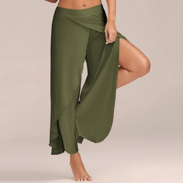 woman trousers autumnwinter wide-legged pants yoga solid color hollow out fashion womans Trousers drop JUFk003 250811