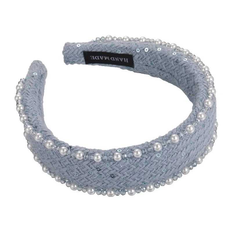 2025 Retro Rose Print Pearl Crystal Band Wen Elegant Hair Band Girl Sweet Beige Blue Hair Hoop Lady Party Hair Accessories X250812