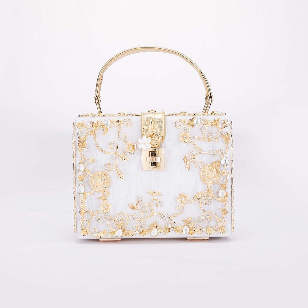 2025 New Designer Acrylic Evening Dress Bag Hollow Handbag Single Shoulder Slant Body Women's Bag