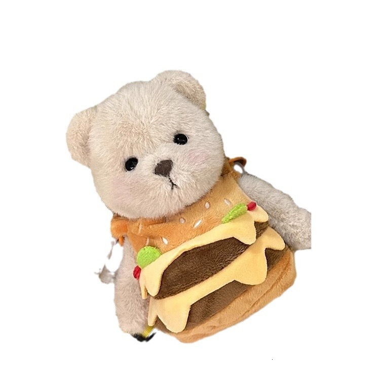 2025 Autumn New Women s Shoulder Bag Cartoon Plush Burger women bag s Potato Chip Bear Plush Bag Plush Shoulder Bag Women s Crossbody Bag Autumn New D
