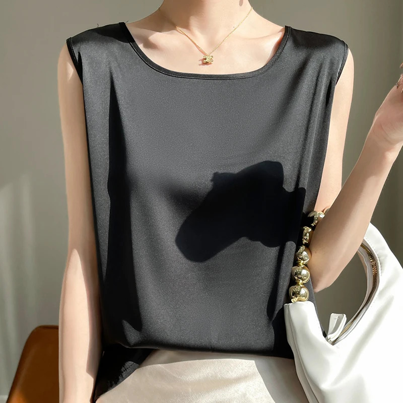 2024 Lace Women Camis Satin Tank Tops Summer Ladies Backless Spaghetti Strap Sexy Round neck Camisole Female Clothing Cropped RW 250804